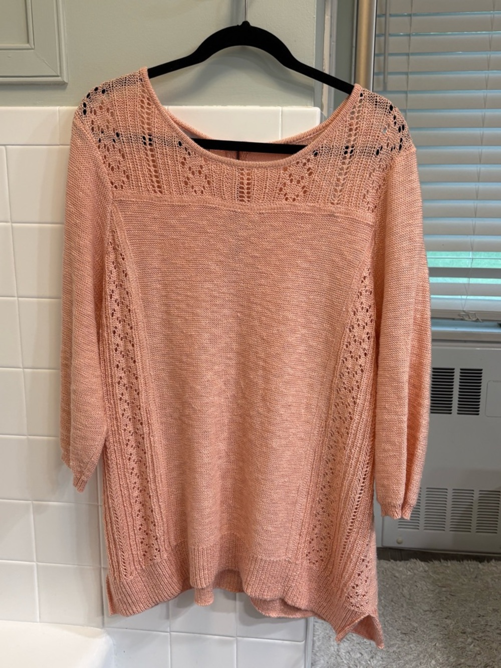 Dress Barn Peach Knit Scoop Neck Sweater